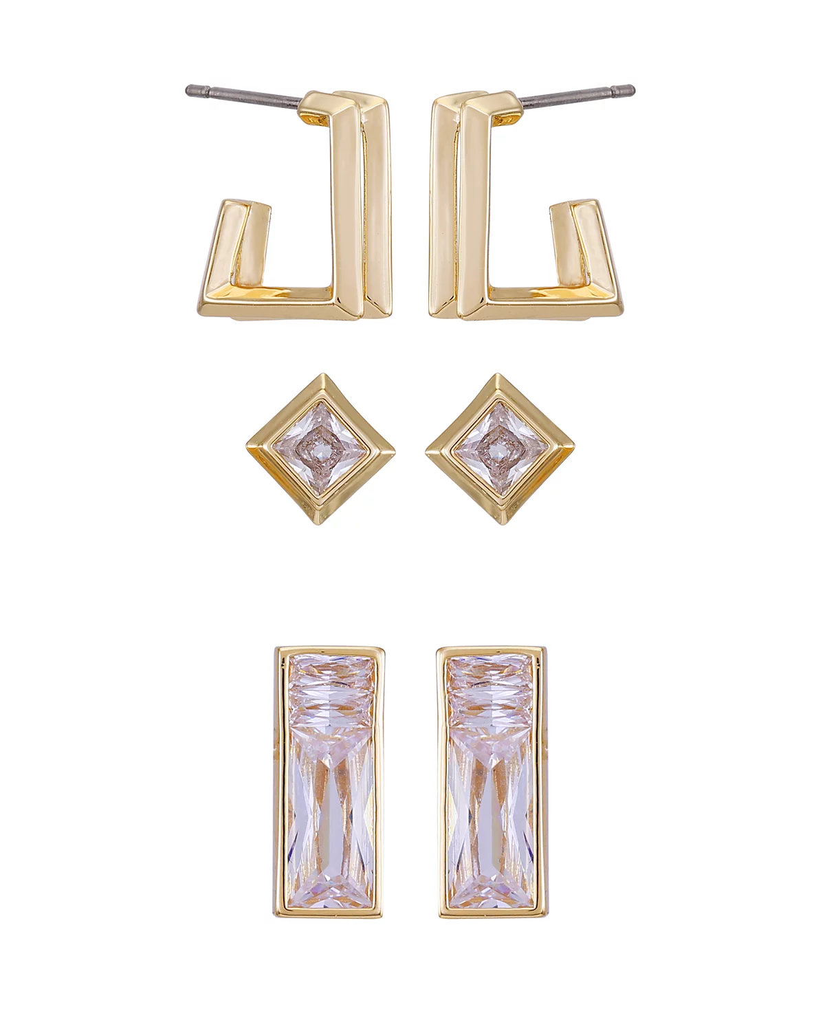 Золотые серьги-гвоздики на пуговицах Vince Camuto из 3 частей 10490₽