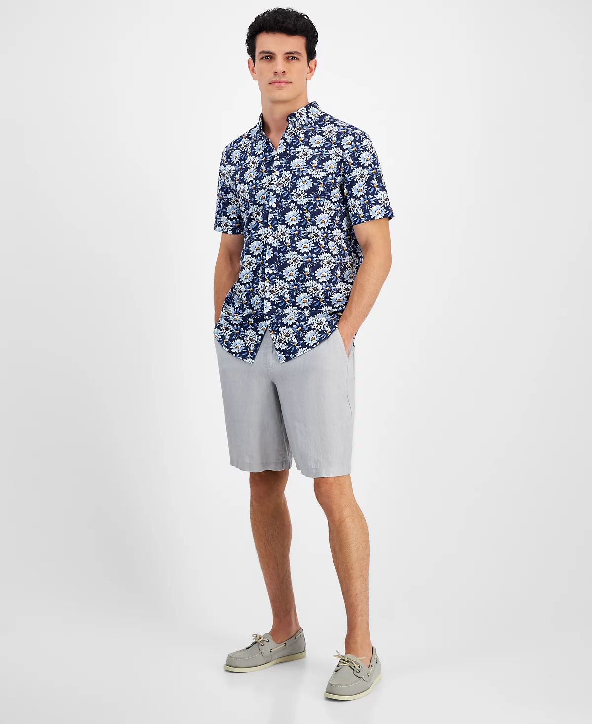 Мужская рубашка из малакового поплина с цветочным рисунком Club Room созданная для Macys 3590₽