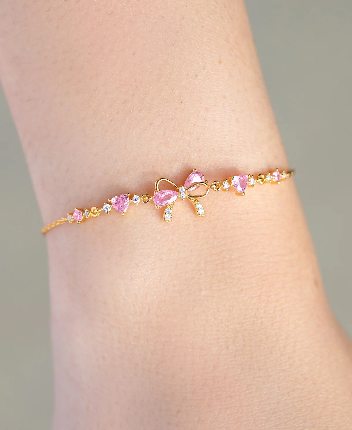 Браслет-Пип с маленьким бантиком из хрусталя для команды девочек