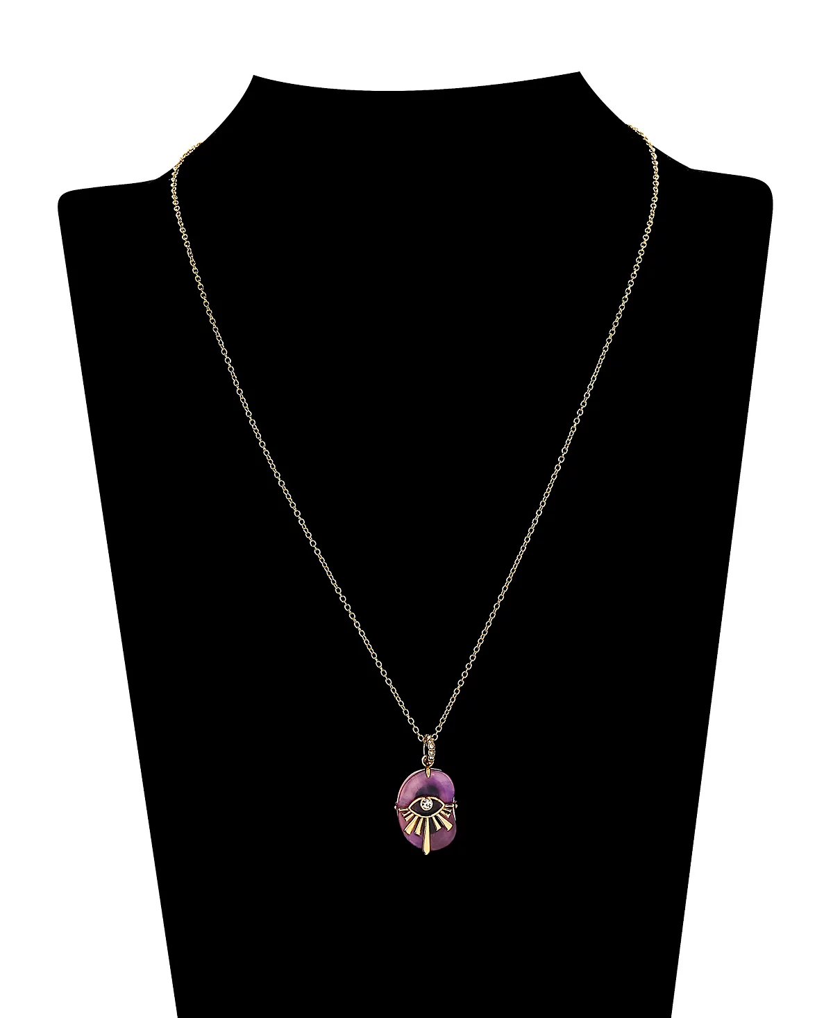 Ожерелье с подвеской от сглаза из неписаного хрусталя с аметистом 4590₽