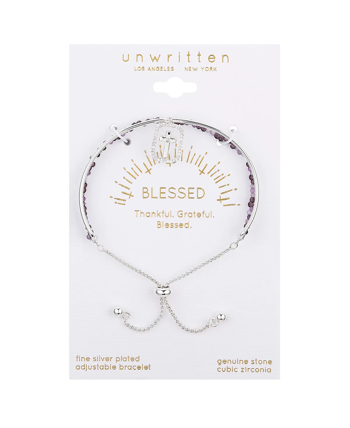 Неписаный Браслет-манжета с крестом из кубического циркония и аметиста 6290₽