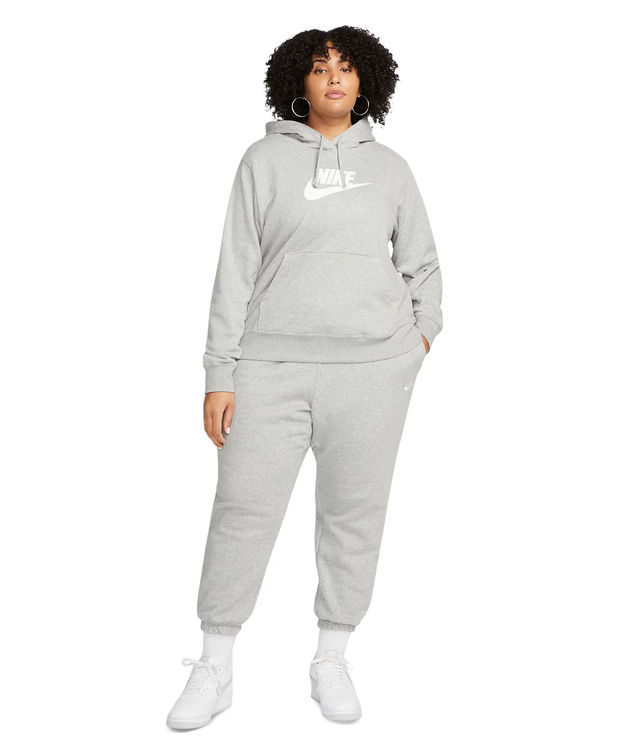 Флисовая толстовка Nike Plus Size Active Sportswear Club с капюшоном