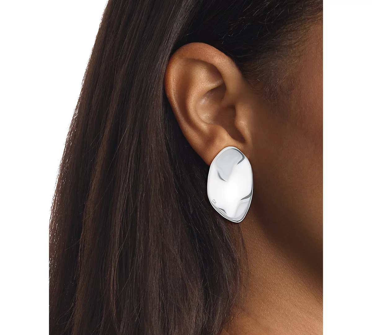 Структурные серьги-капли с логотипом Calvin Klein из нержавеющей стали 13290₽