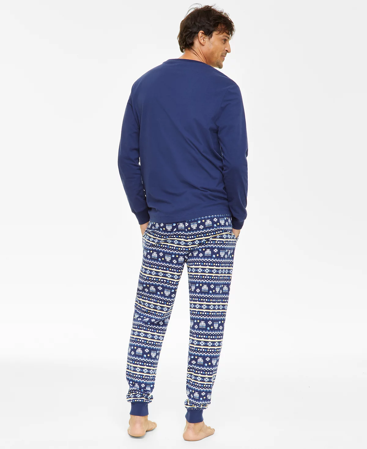 Мужской пижамный комплект Holiday Lane из хлопка Hanukah Cotton Mix It в тон семейной пижаме, созданный для Macy's