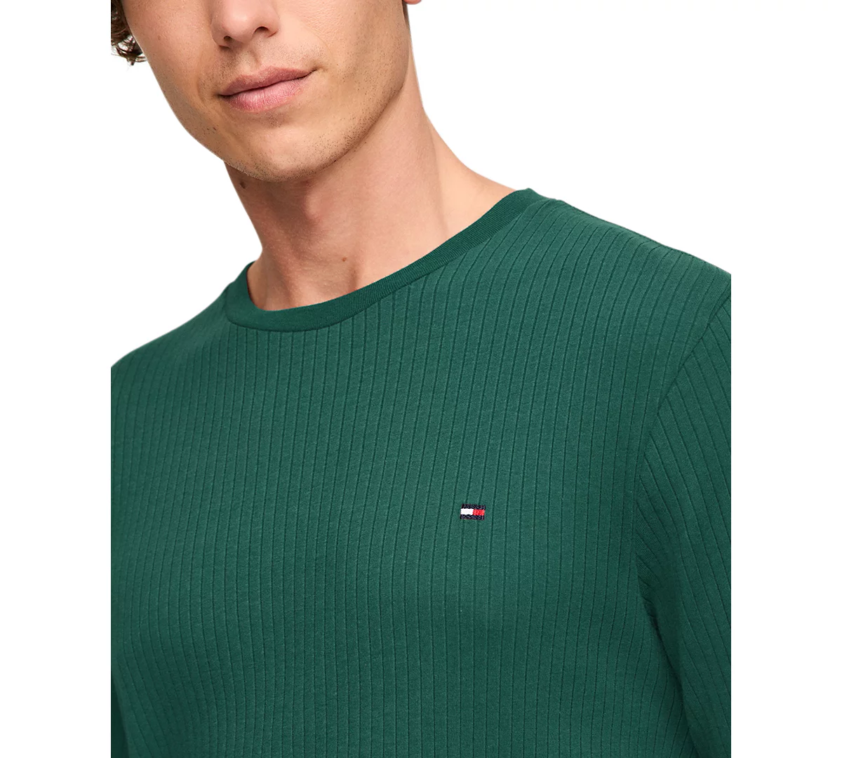Мужская пижамная рубашка в рубчик с длинным рукавом от Tommy Hilfiger