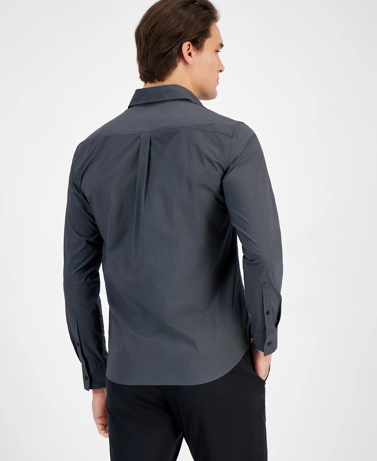 Мужская рубашка в стиле милитари Michael Kors с длинным рукавом и двумя карманами спереди на пуговицах 6490₽