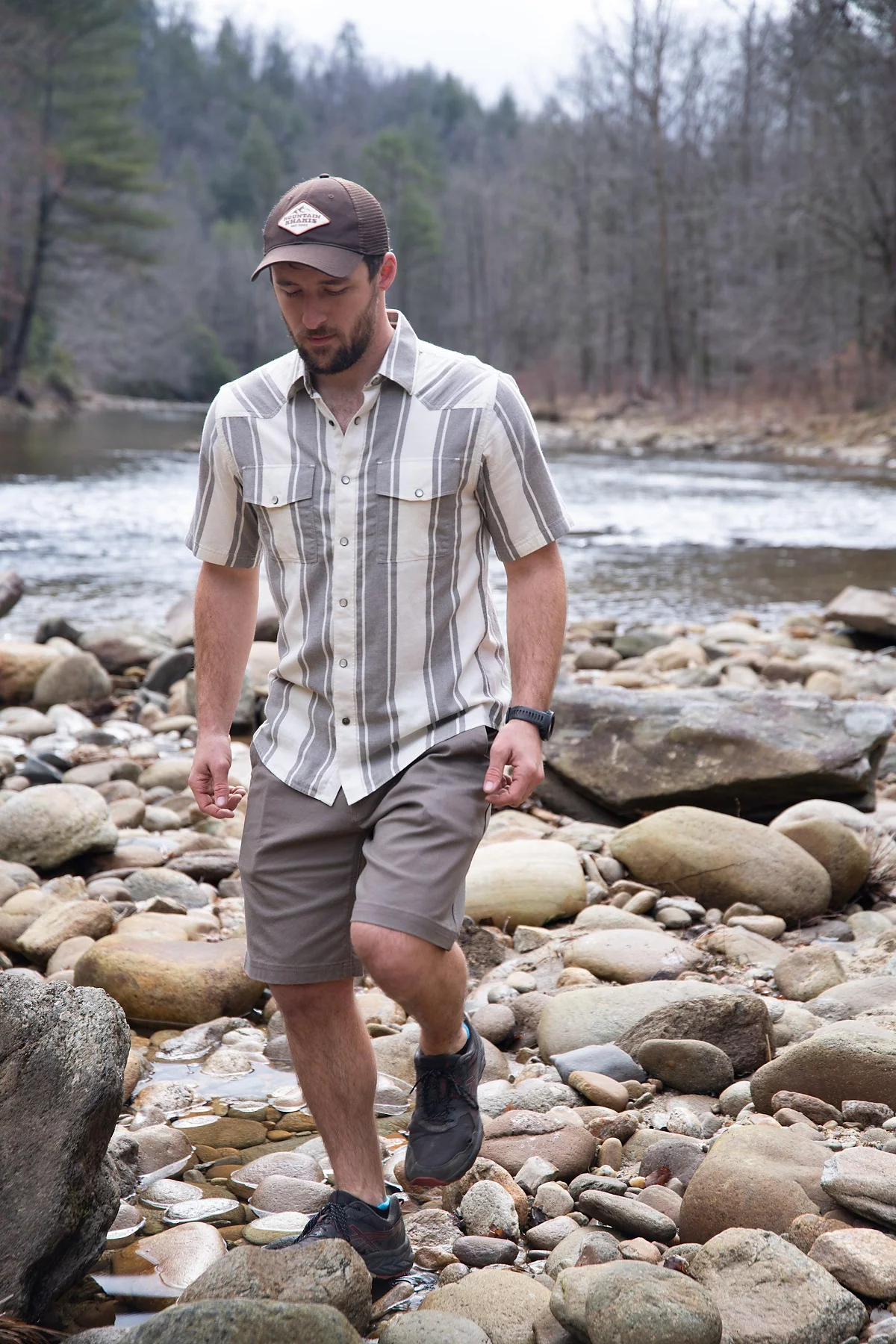 Мужская тканая рубашка Thayne цвета горного хаки с коротким рукавом Thayne 14290₽