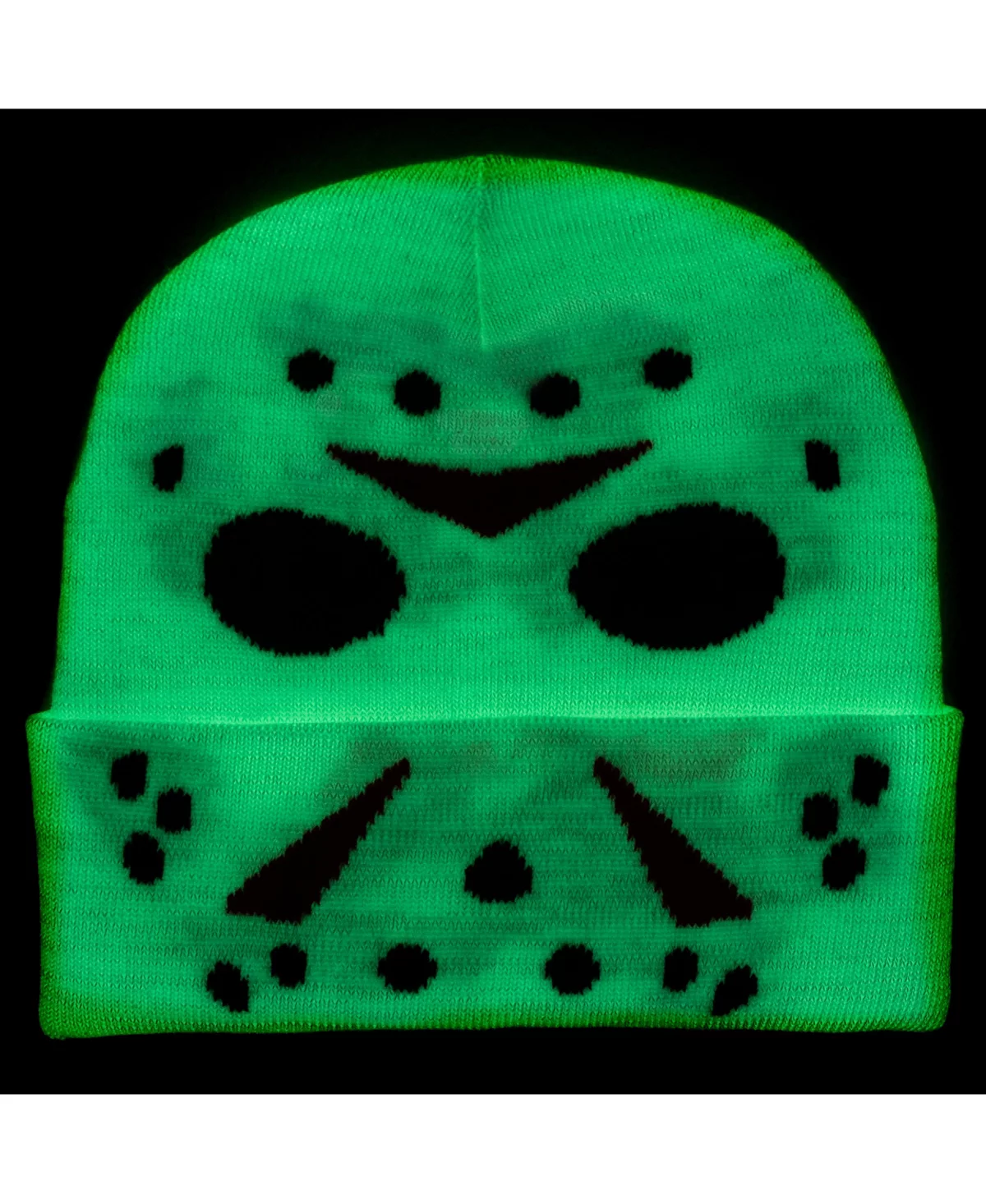 Пятница 13-е мужская зимняя шапочка Jason Glow in the Dark с манжетами в стиле хоррор от Джейсона Светящегося в темноте 3790₽
