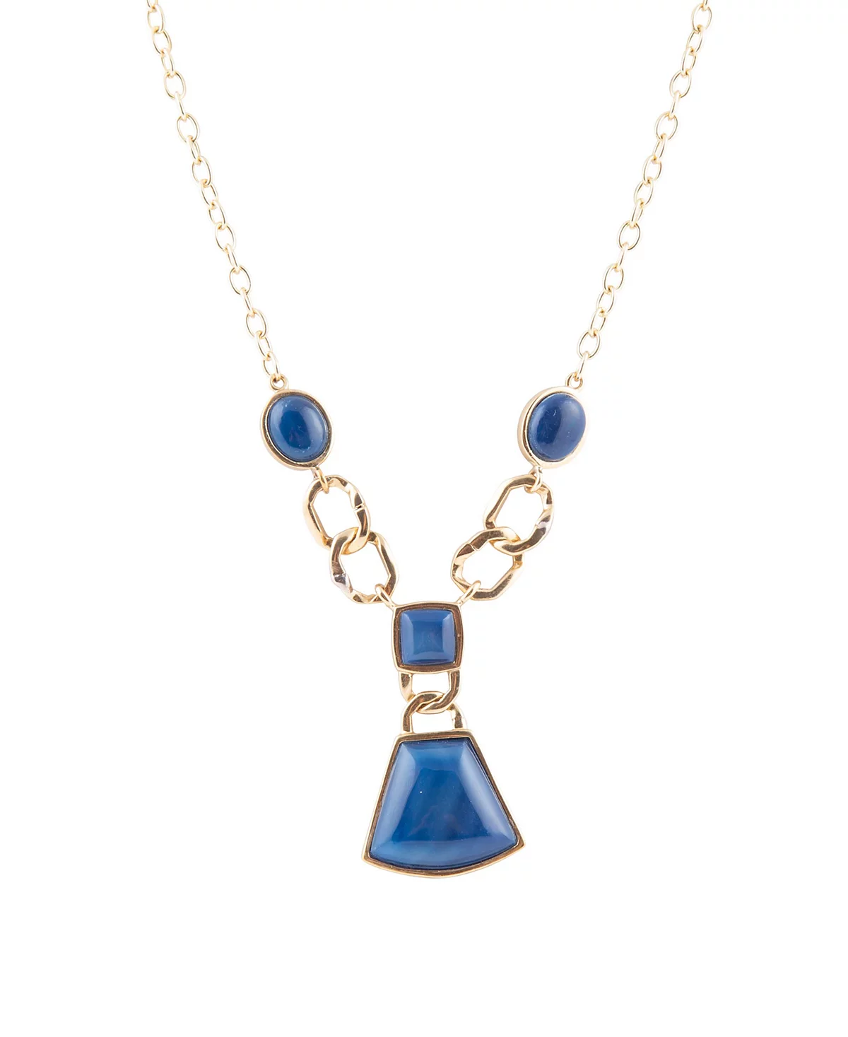 Barse Athena Genuine Blue Agate Abstract Statement Necklace 24390₽
