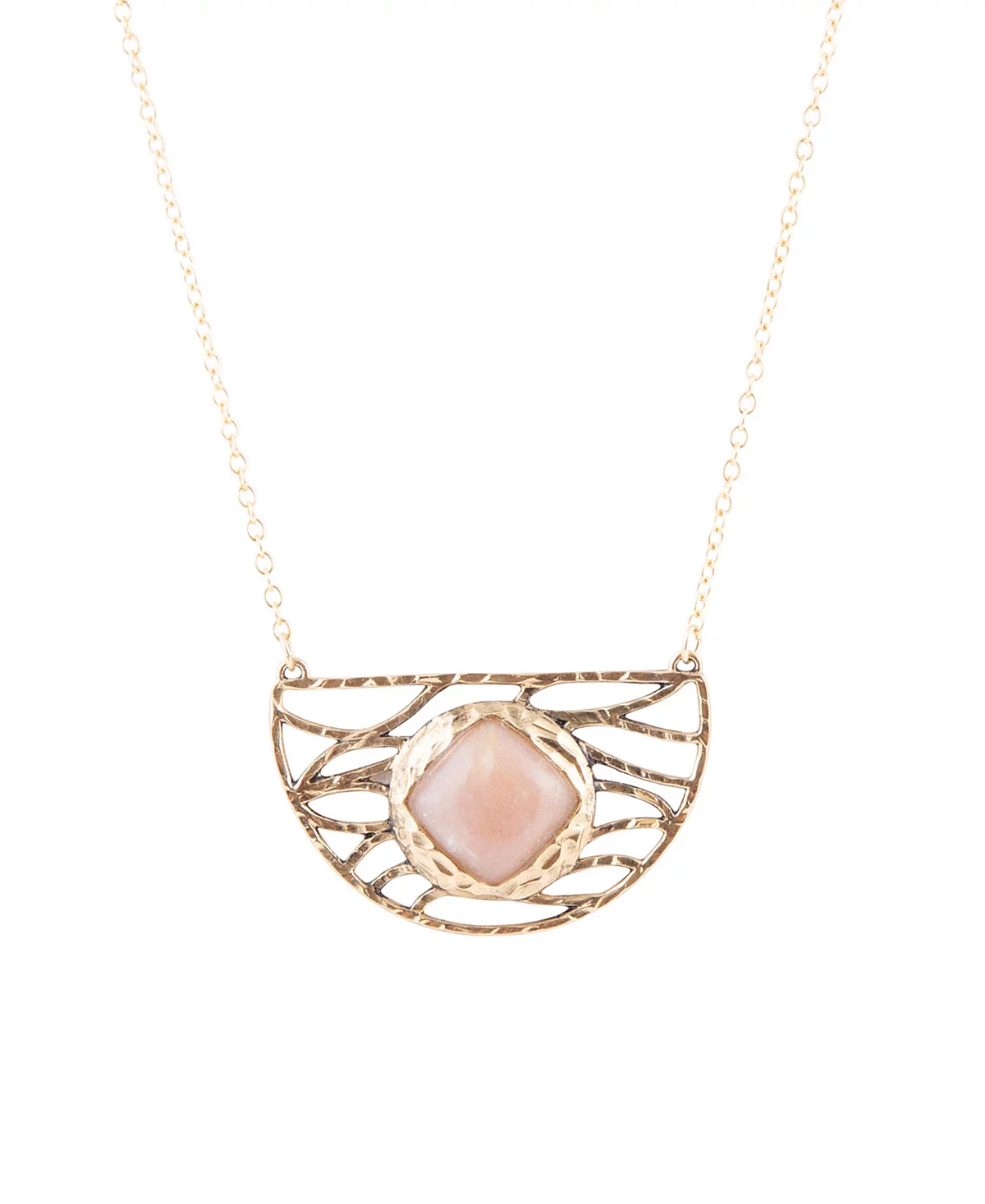 Barse Terra Genuine Peach Moonstone Abstract Pendant Necklace 22490₽