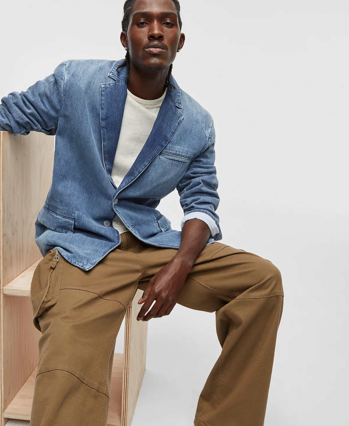 Модный мужской джинсовый блейзер Berman эксклюзивно представленный в Macys 15890₽