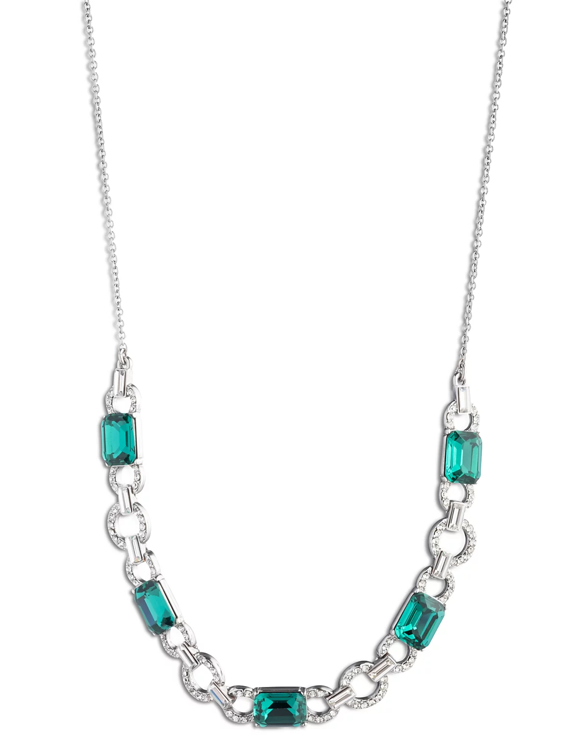 Lauren Ralph Lauren Silver-Tone Pav Link - Color Crystal Statement Necklace 16 3 extender 7390₽