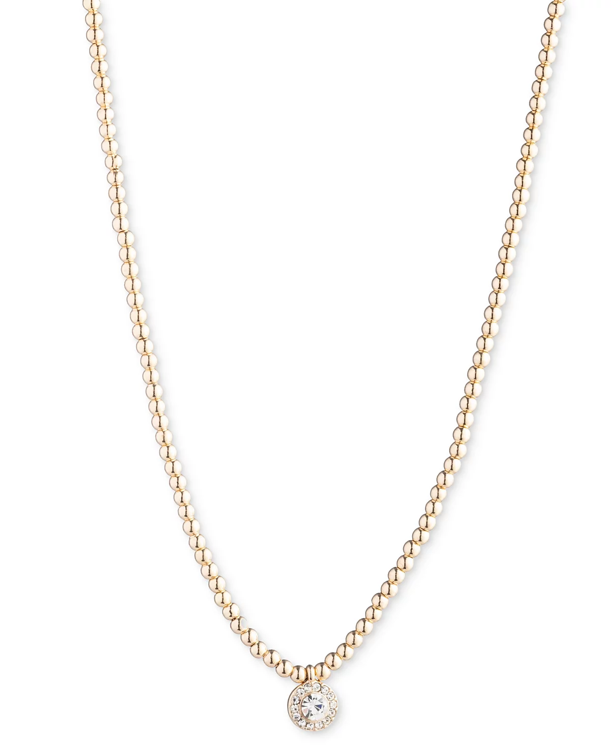 Lauren Ralph Lauren Gold-Tone Crystal Halo Pendant Necklace 16 3 extender 9090₽