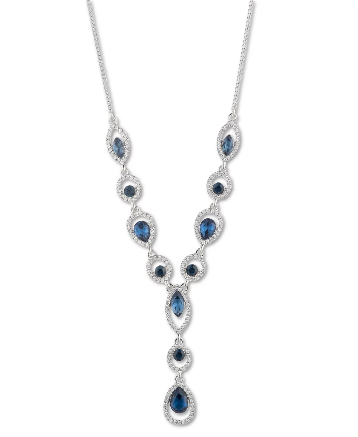 Givenchy Silver-Tone Pav Stone Lariat Necklace 16 3 extender 14790₽