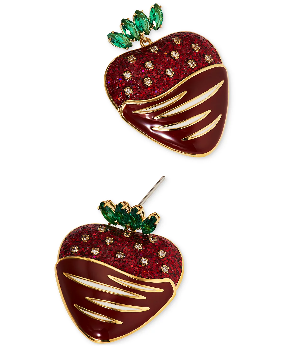 AJOA by Nadri 18k Gold-Plated Mixed Stone Chocolate-Covered Strawberry Drop Earrings