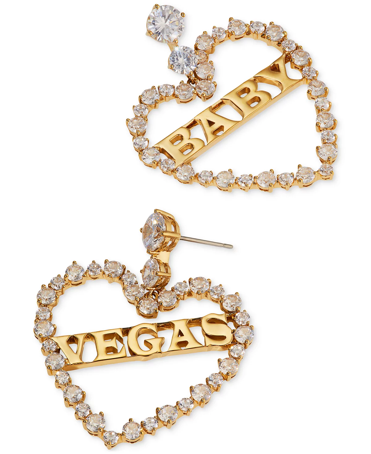 AJOA Gold-Tone Cubic Zirconia Vegas Baby Open Heart Drop Earrings 14290₽