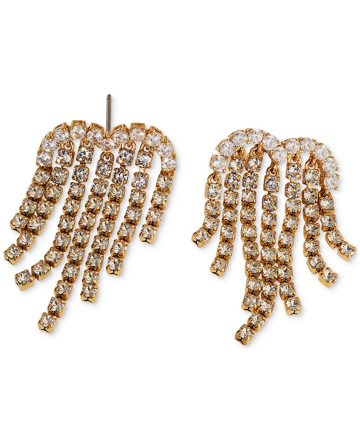 AJOA Cubic Zirconia Heart Fringe Chandelier Drop Earrings