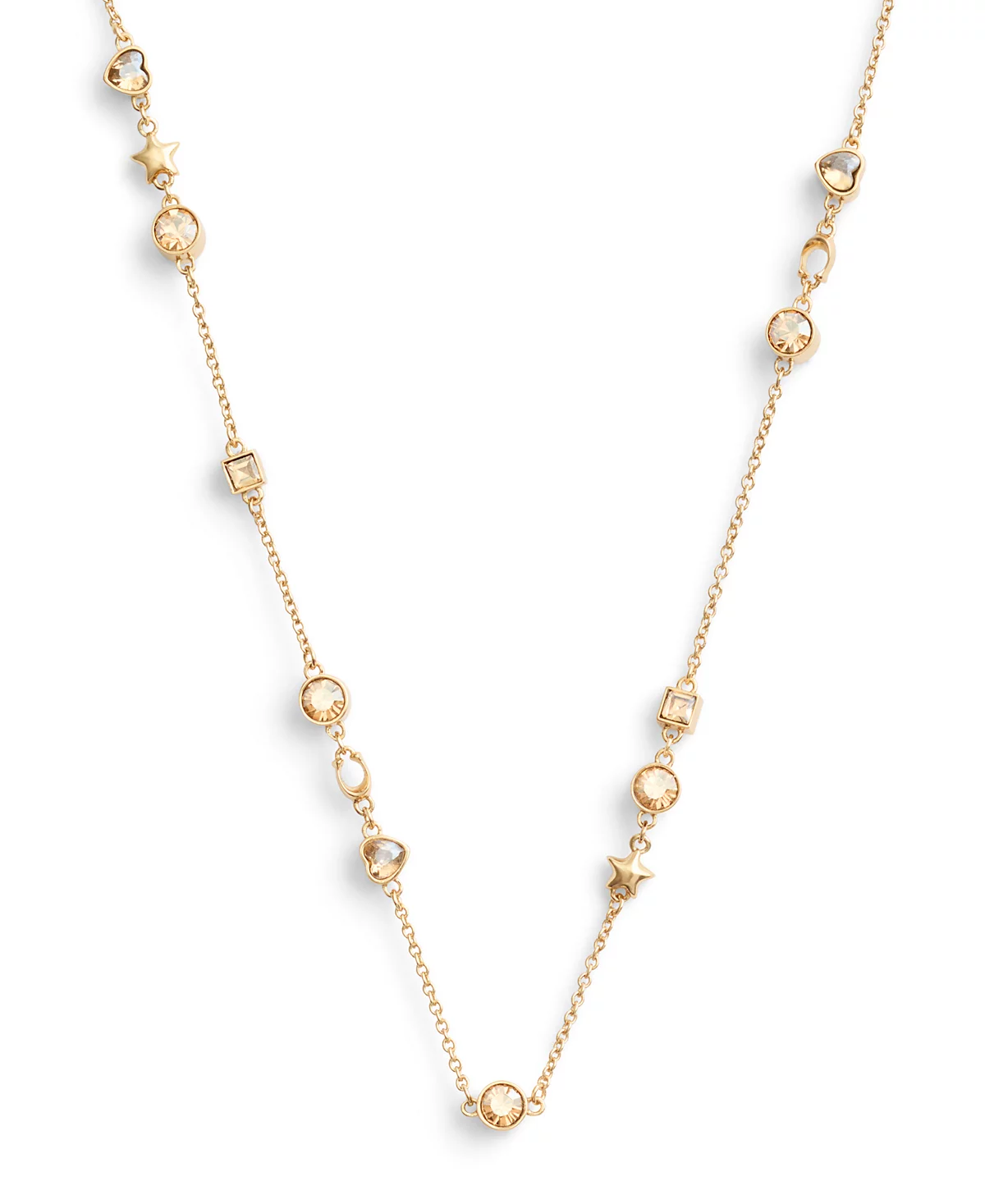 COACH Faux Stone Signature Star Heart Station Necklace 16690₽