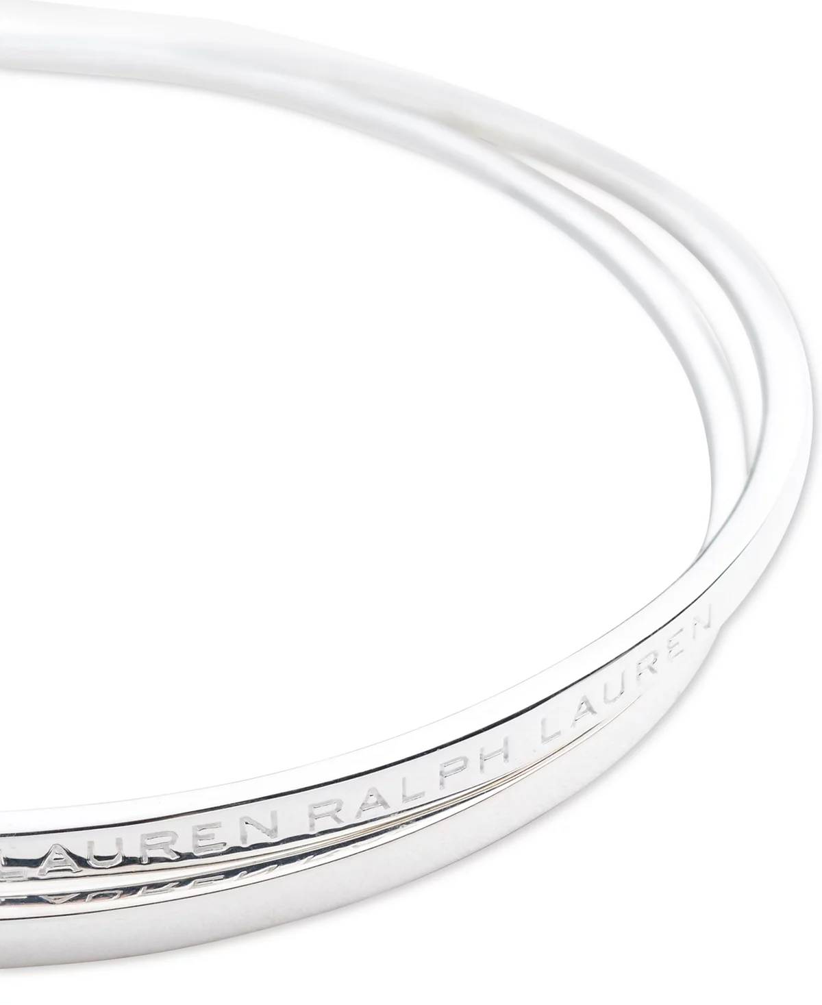 Lauren Ralph Lauren Sterling Silver Logo-Etched Intertwined Bangle Bracelet