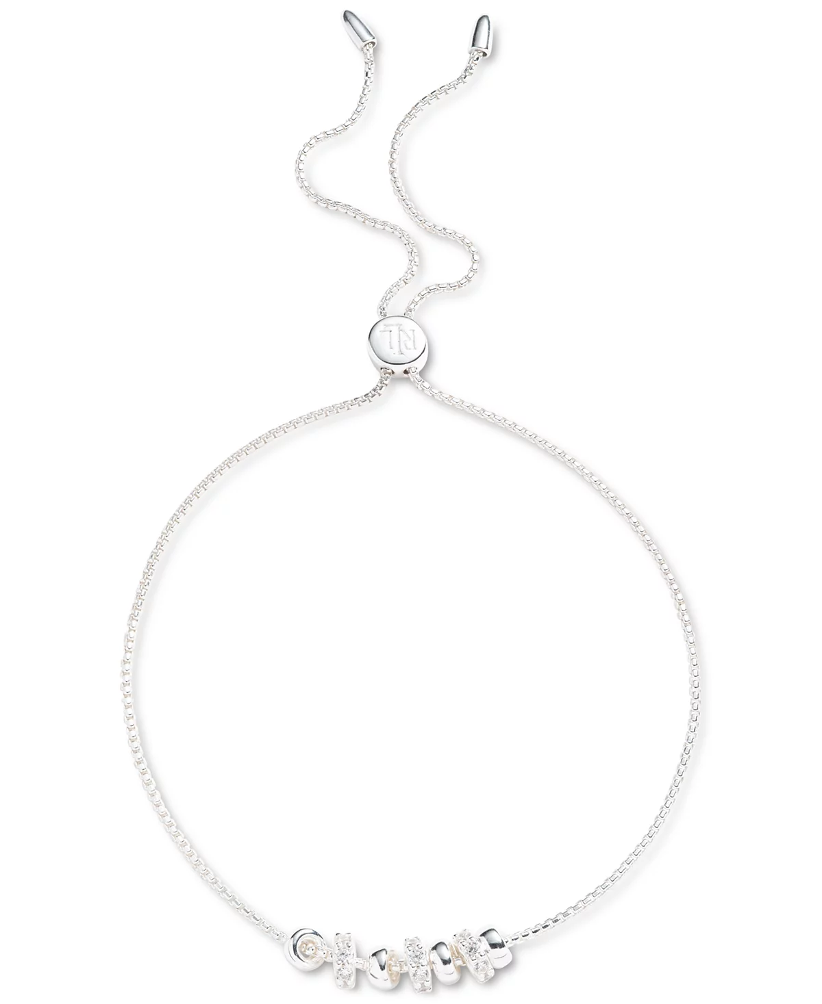 Lauren Ralph Lauren Sterling Silver Pavé Rondelle Bead Slider Bracelet