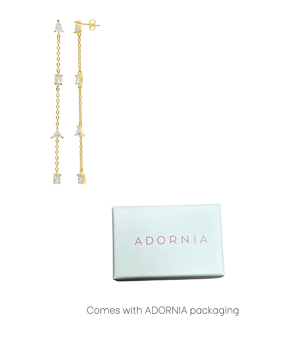 ADORNIA Gold Mixed Faux Stones Sweeper Earrings 5590₽