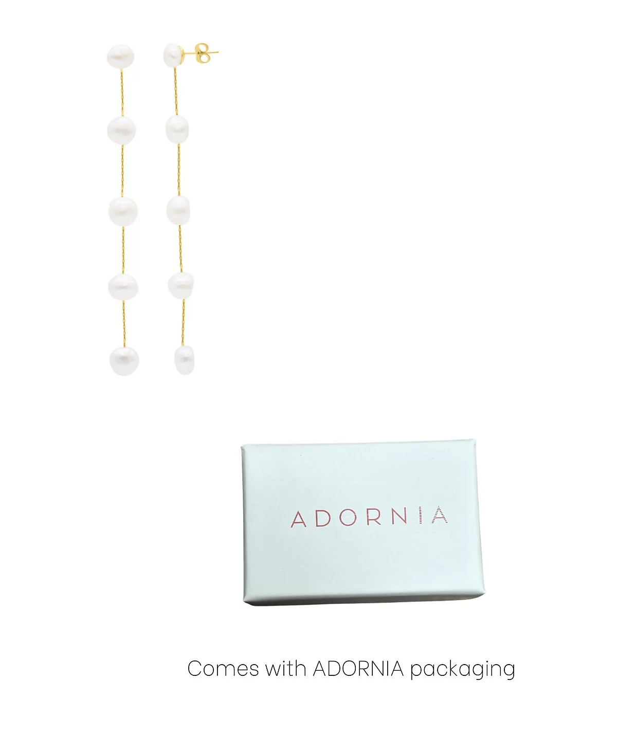 ADORNIA Gold Freshwater Cultivated Pearl Sweeper Earrings 6490₽