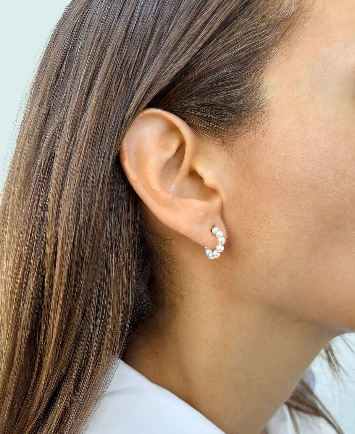 ADORNIA Gold Cultivated Pearl Huggie Hoops