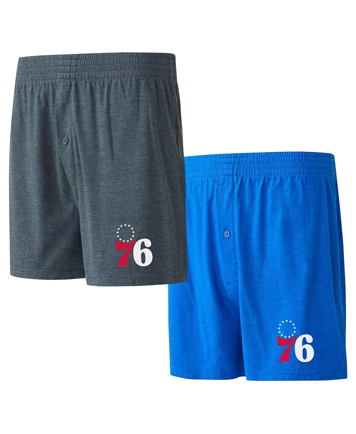 Мужской боксерский комплект Concepts Sport Royal/Charcoal Philadelphia 76ers из двух комплектов трикотажа-джерси