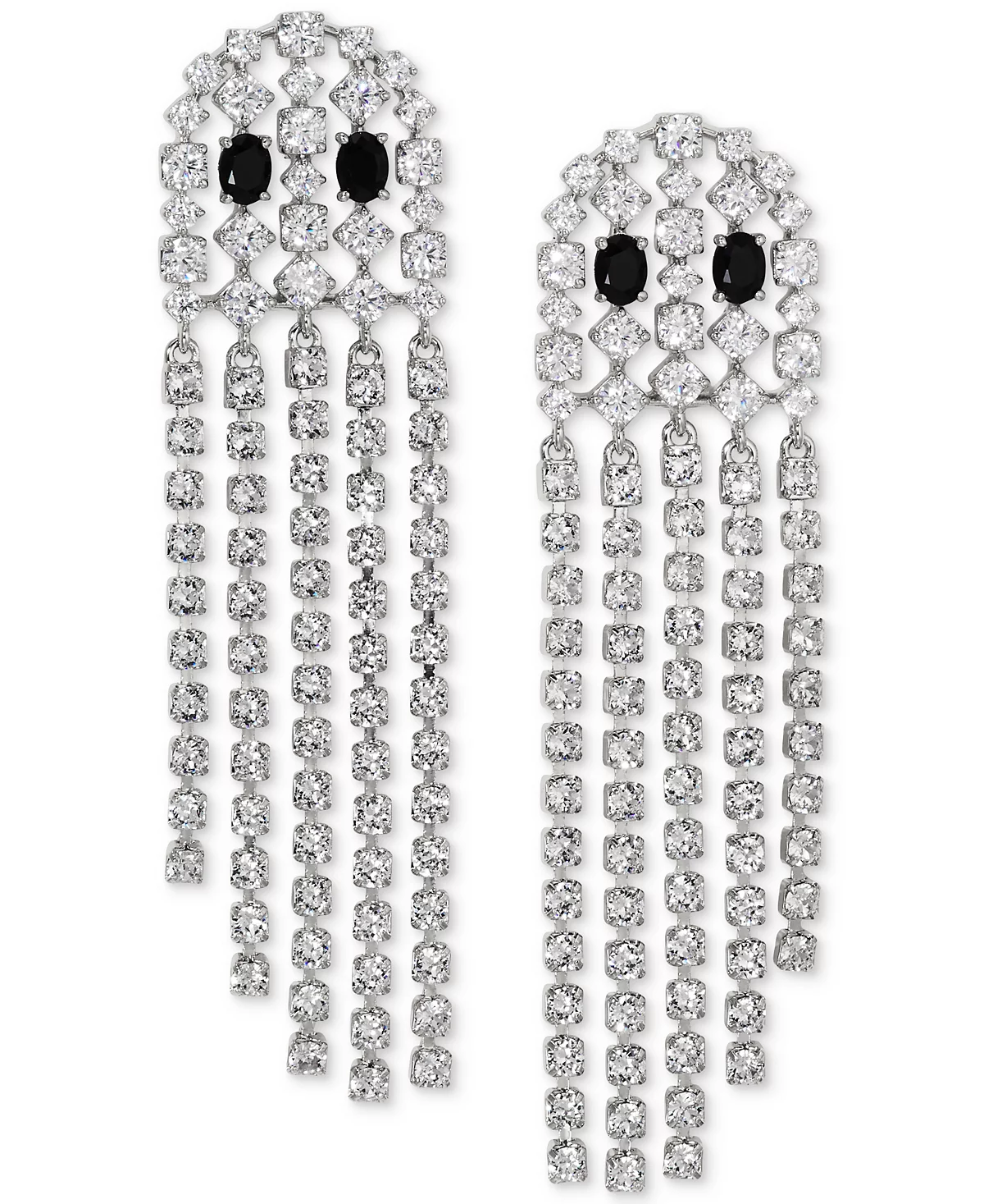 AJOA by Nadri Rhodium-Plated Pav Ghost Fringe Drop Earrings 18690₽