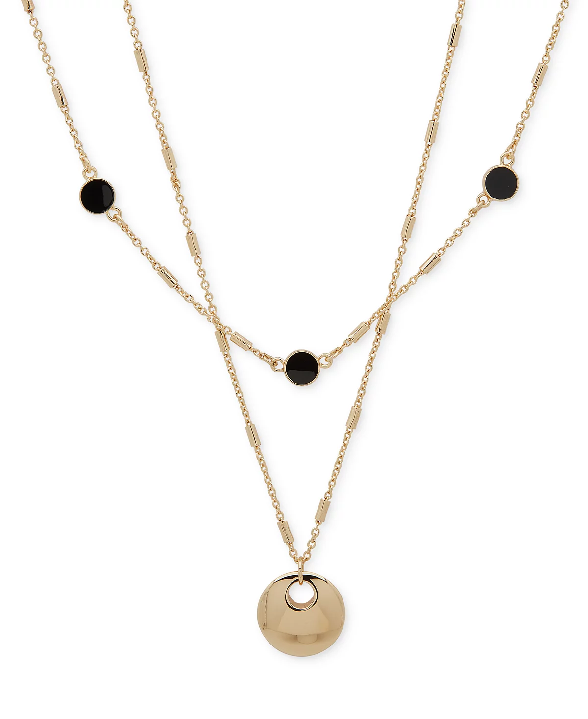 DKNY Gold-Tone Disc Layered Necklace 16-18 3 extender 8590₽
