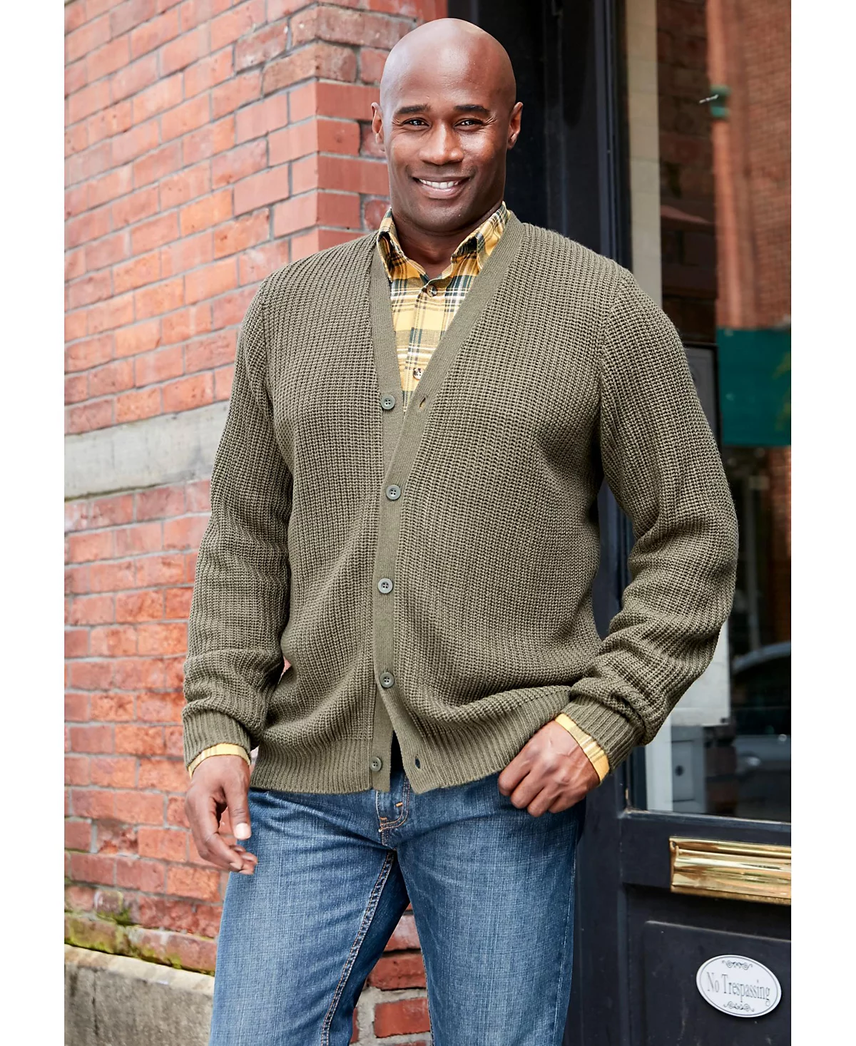 KingSize Big - Tall Shaker Knit V-Neck Cardigan Sweater