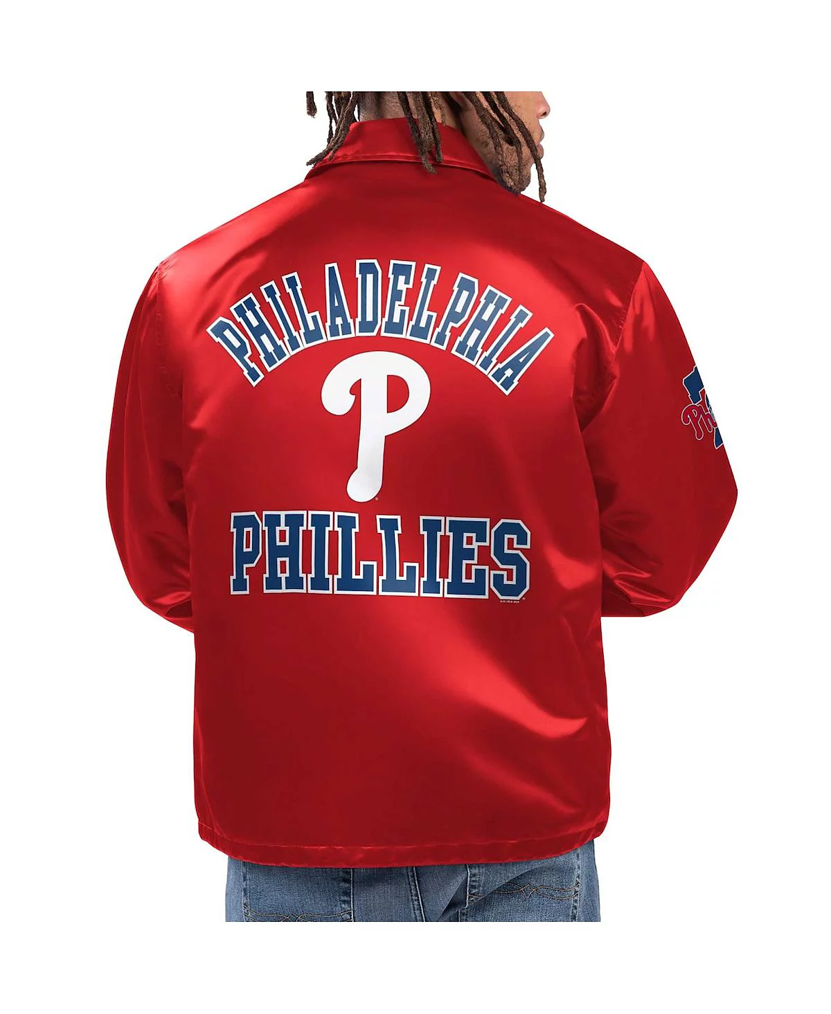 Starter Mens Red Philadelphia Phillies Option Route Satin Full-Snap Jacket 17690₽