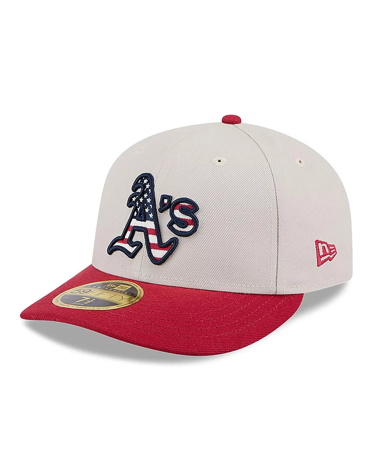 New Era Mens Red Oakland Athletics 2024 Fourth of July Low Profile 59FIFTY Fitted Hat 6890₽