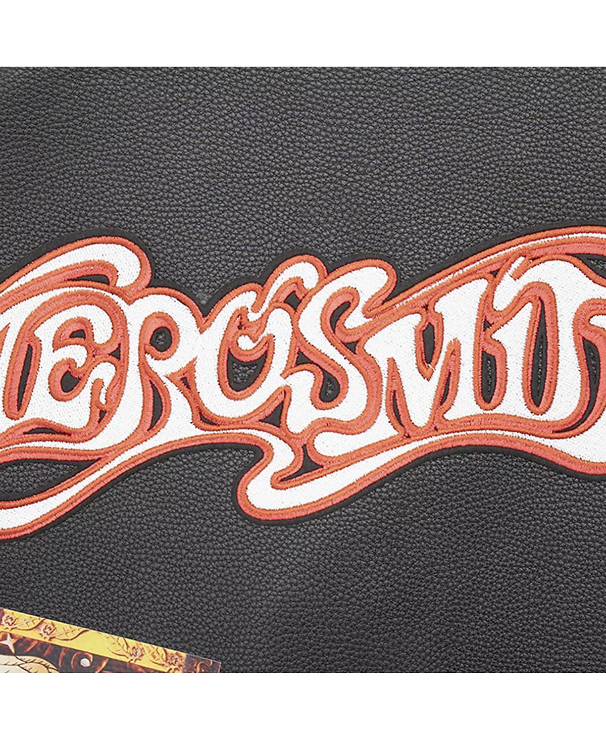 Freeze Max Mens Black Aerosmith Big Ones Graphic Biker Full-Zip Jacket 26090₽