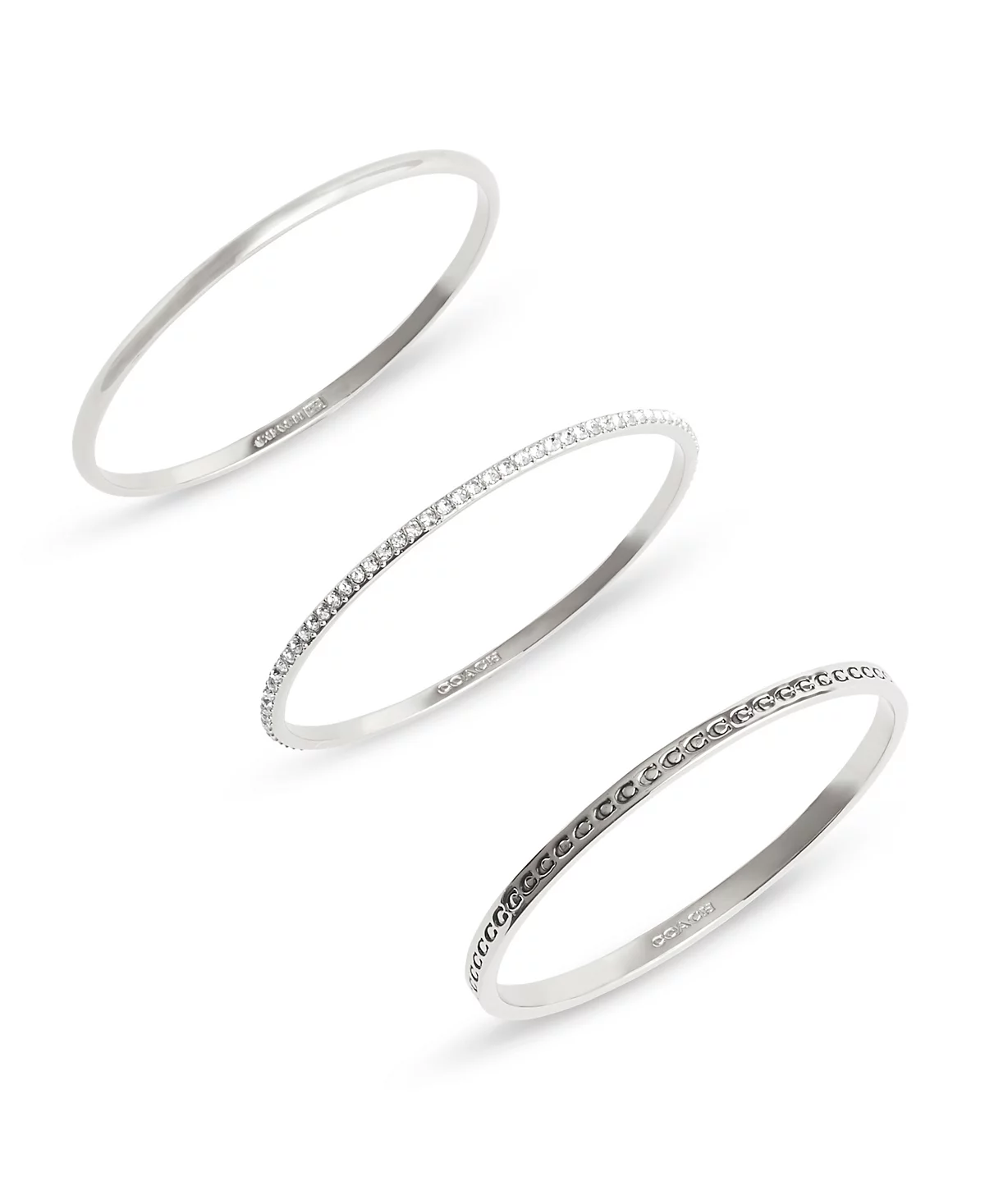 COACH Faux Stone Signature Quilted Heart Bangle Set 27590₽