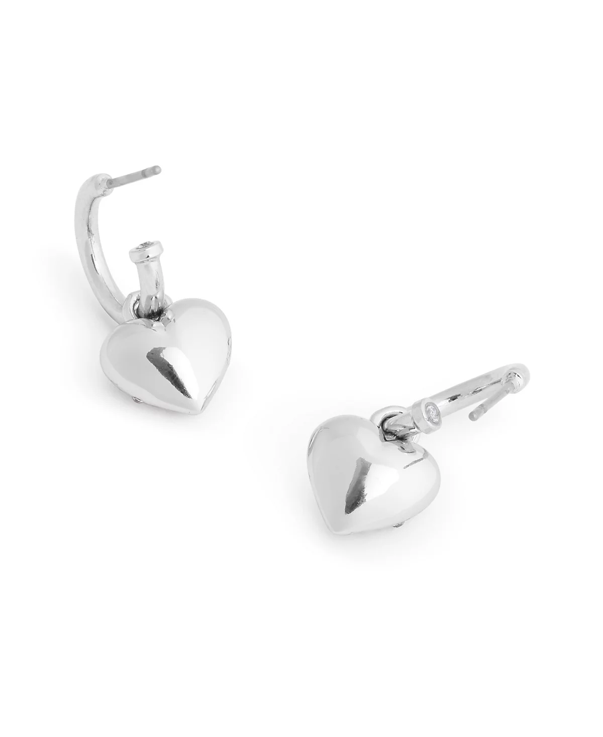 COACH Faux Stone Signature Quilted Heart Huggies Earrings 12390₽