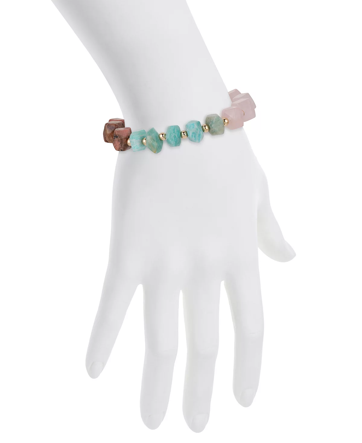 Unwritten Rose Quartz Amazonite Rhodonite Stone Bracelet 6890₽