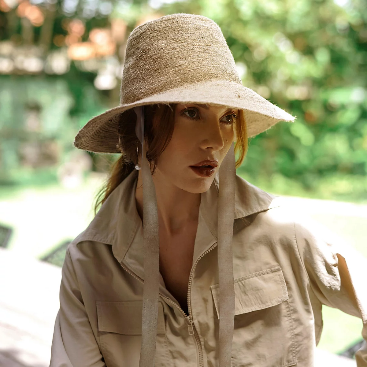MEG Beige Jute Straw Hat