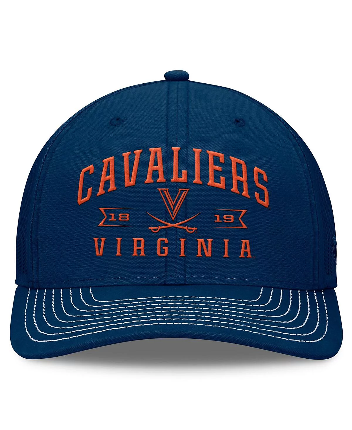 Top of the World Mens Navy Virginia Cavaliers Carson Trucker Adjustable Hat 3790₽
