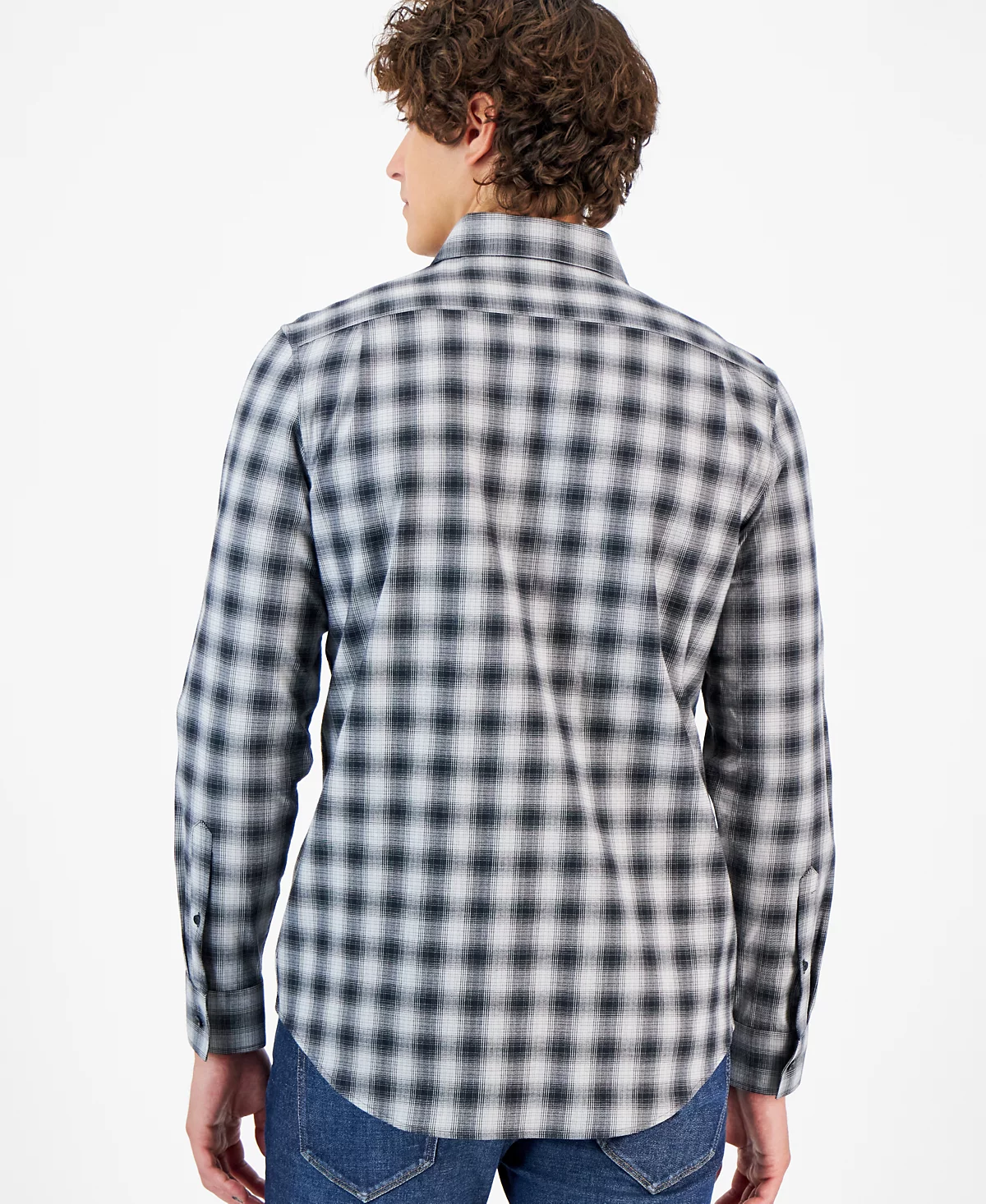 Michael Kors Mens Classic-Fit Shadow Plaid Shirt 9790₽
