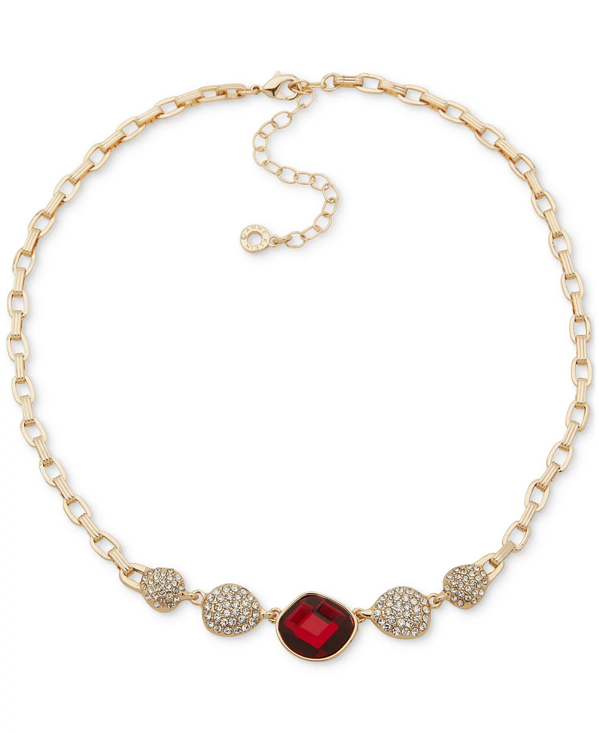 Anne Klein Gold-Tone Pav Disc - Color Stone Statement Necklace 16 3 extender 3790₽