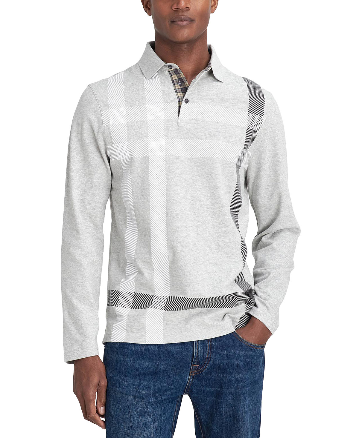 Barbour Mens Blaine Tailored-Fit Tartan Long-Sleeve Polo Shirt 9090₽