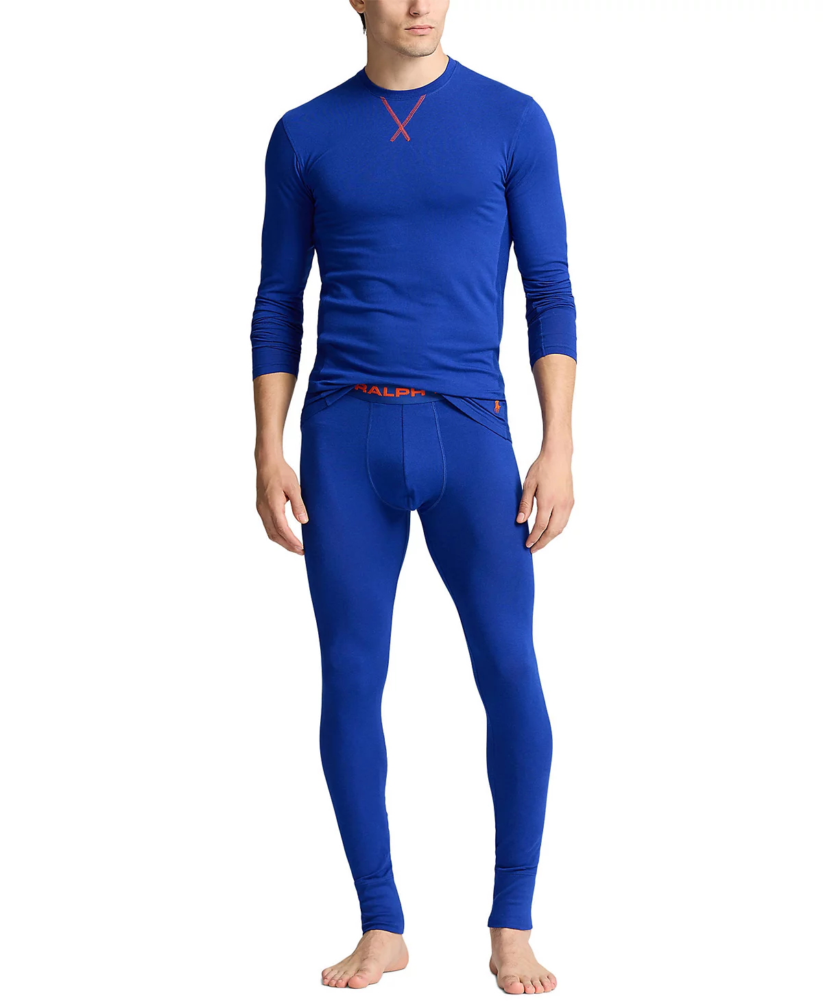 Мужская футболка Polo Ralph Lauren Perfect Base с длинным рукавом и круглым вырезом горловины