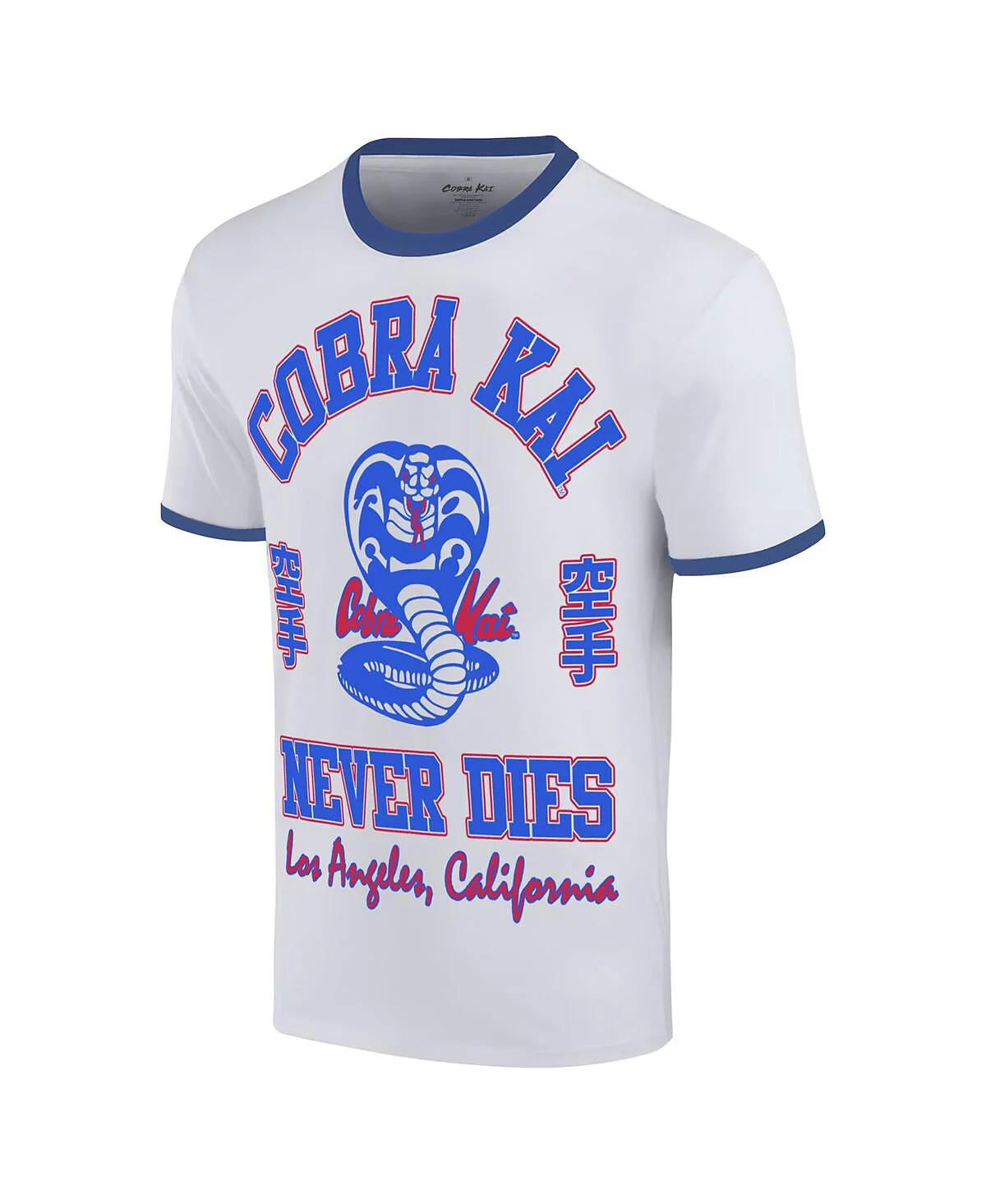 Ripple Junction Men's White Cobra Kai Los Angeles Baseball Ringer T-Shirt