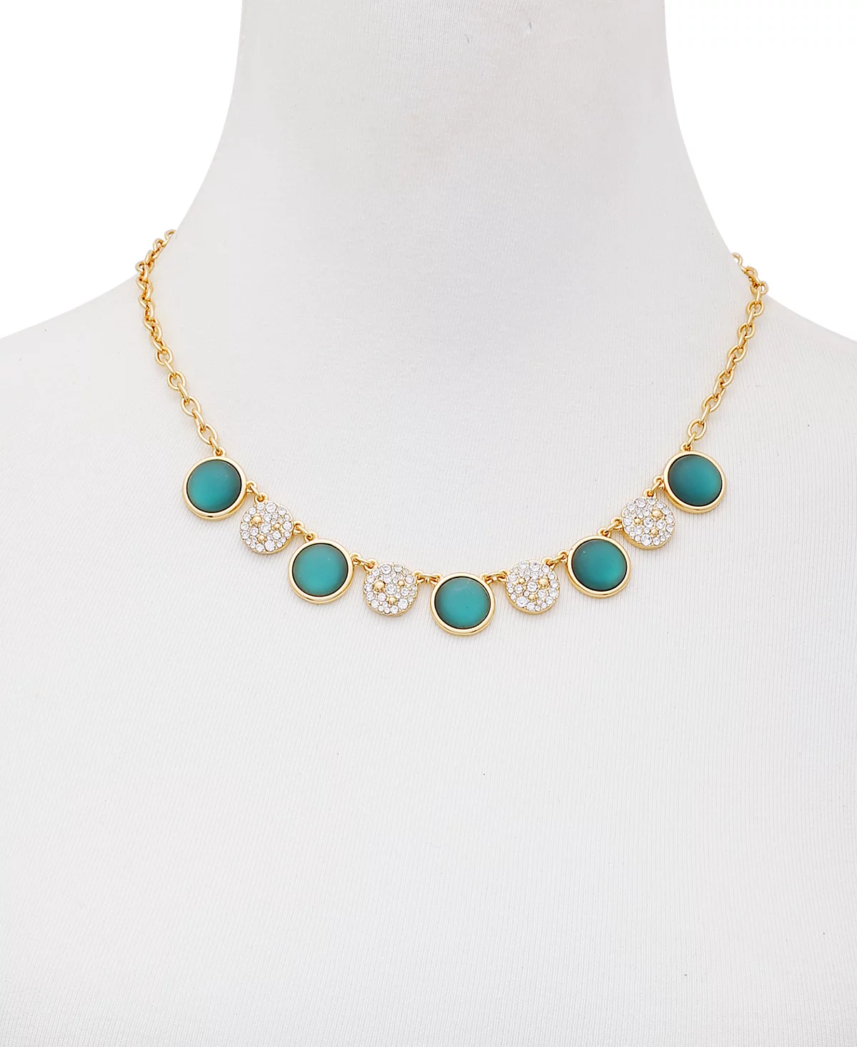 T Tahari Gold-Tone Pav - Color Crystal Statement Necklace 18 3 extender 11390₽