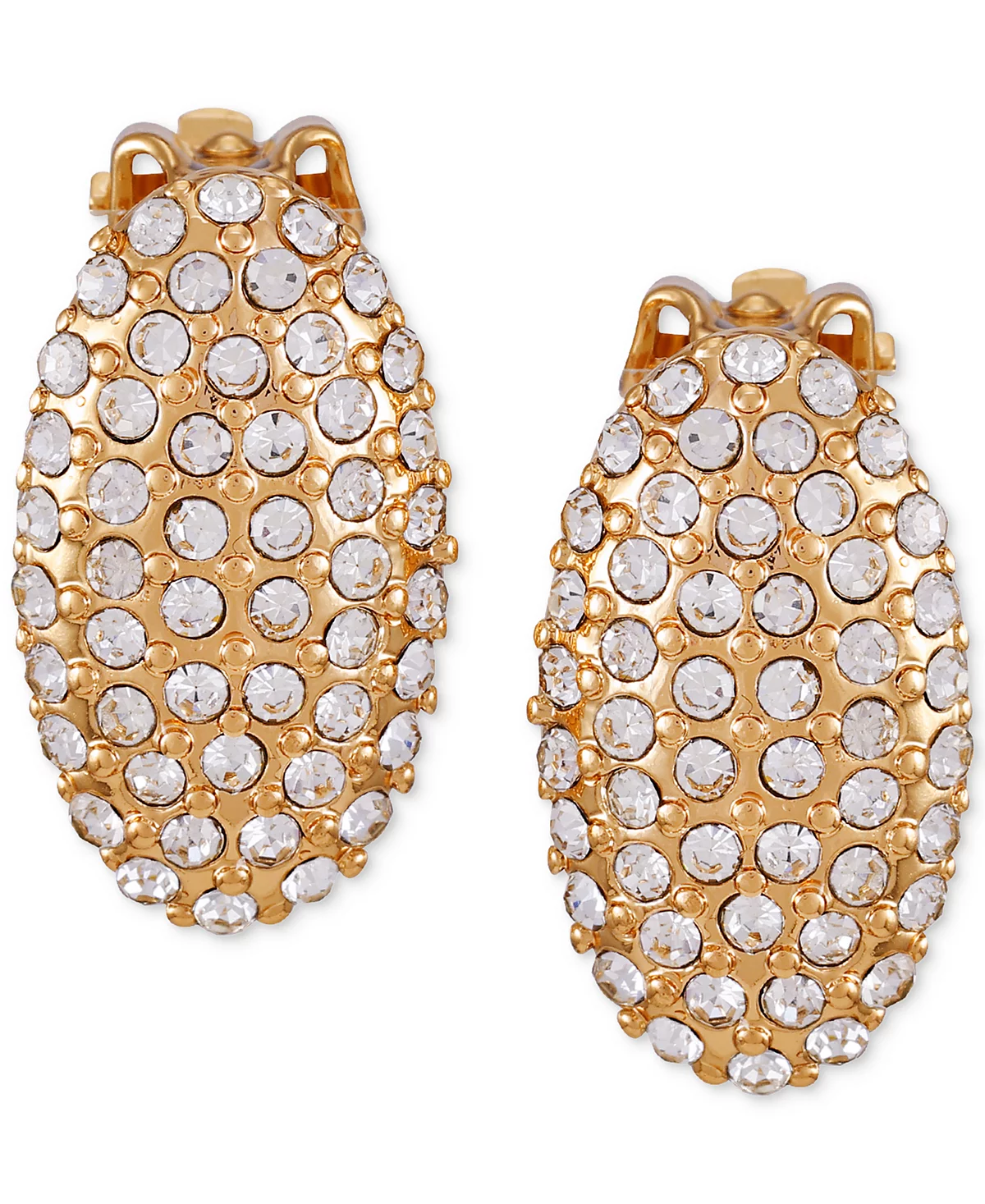 T Tahari Gold-Tone Pav Oval Clip-On Stud Earrings 6690₽