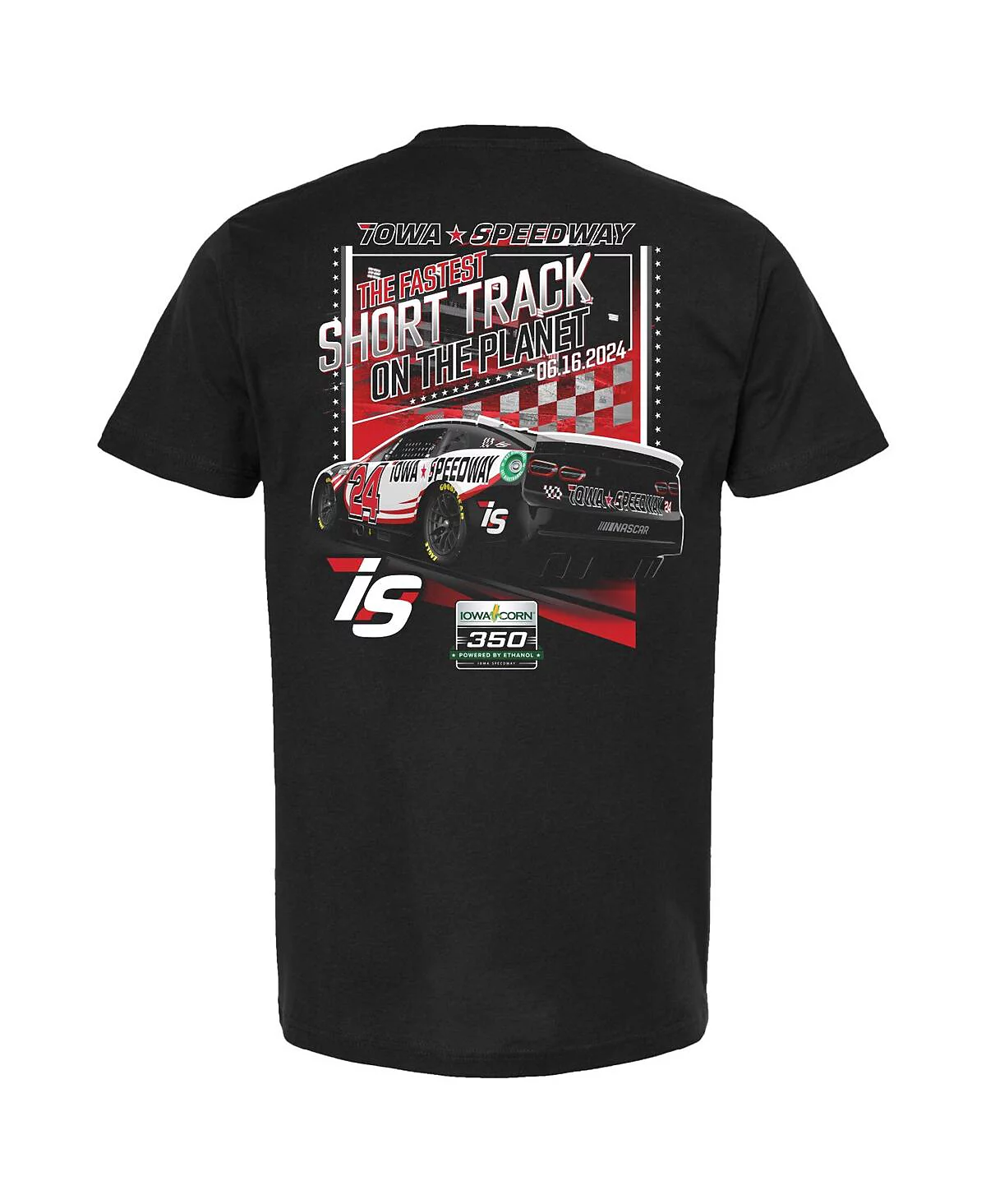 Checkered Flag Sports Men's Black Iowa Speedway 2024 Iowa Corn 350 T-Shirt