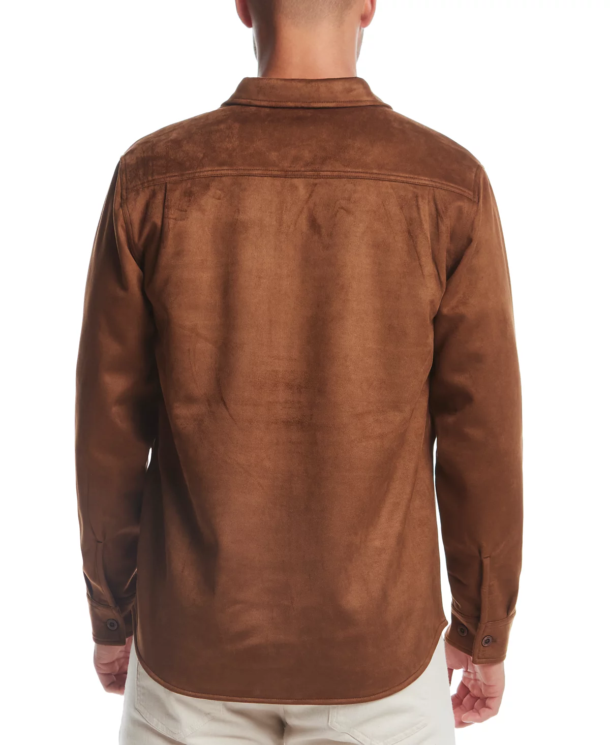 Weatherproof Vintage Mens Faux-Suede Shirt Jacket 6490₽