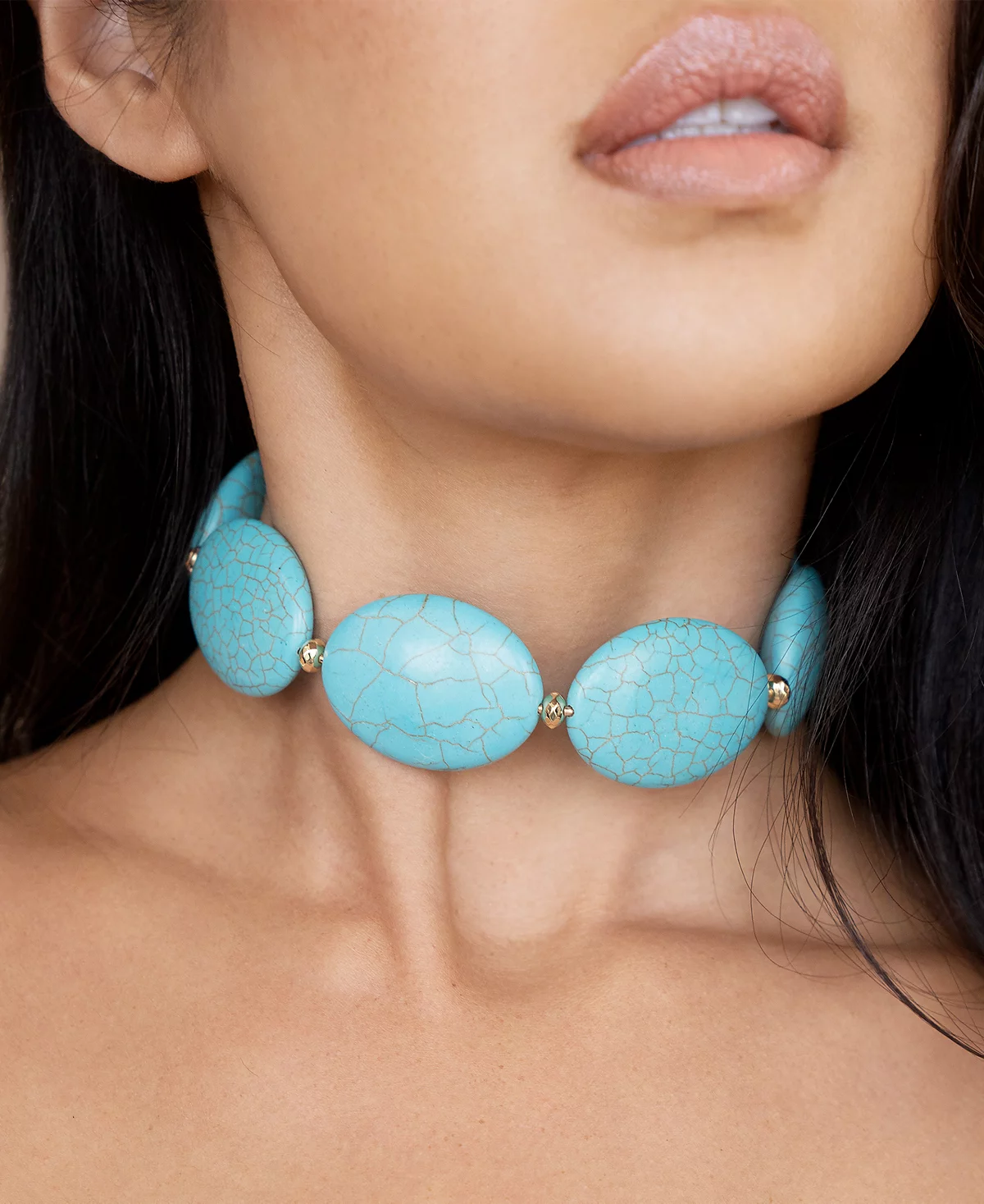 ETTIKA Oval Turquoise Stones Statement Choker 14290₽