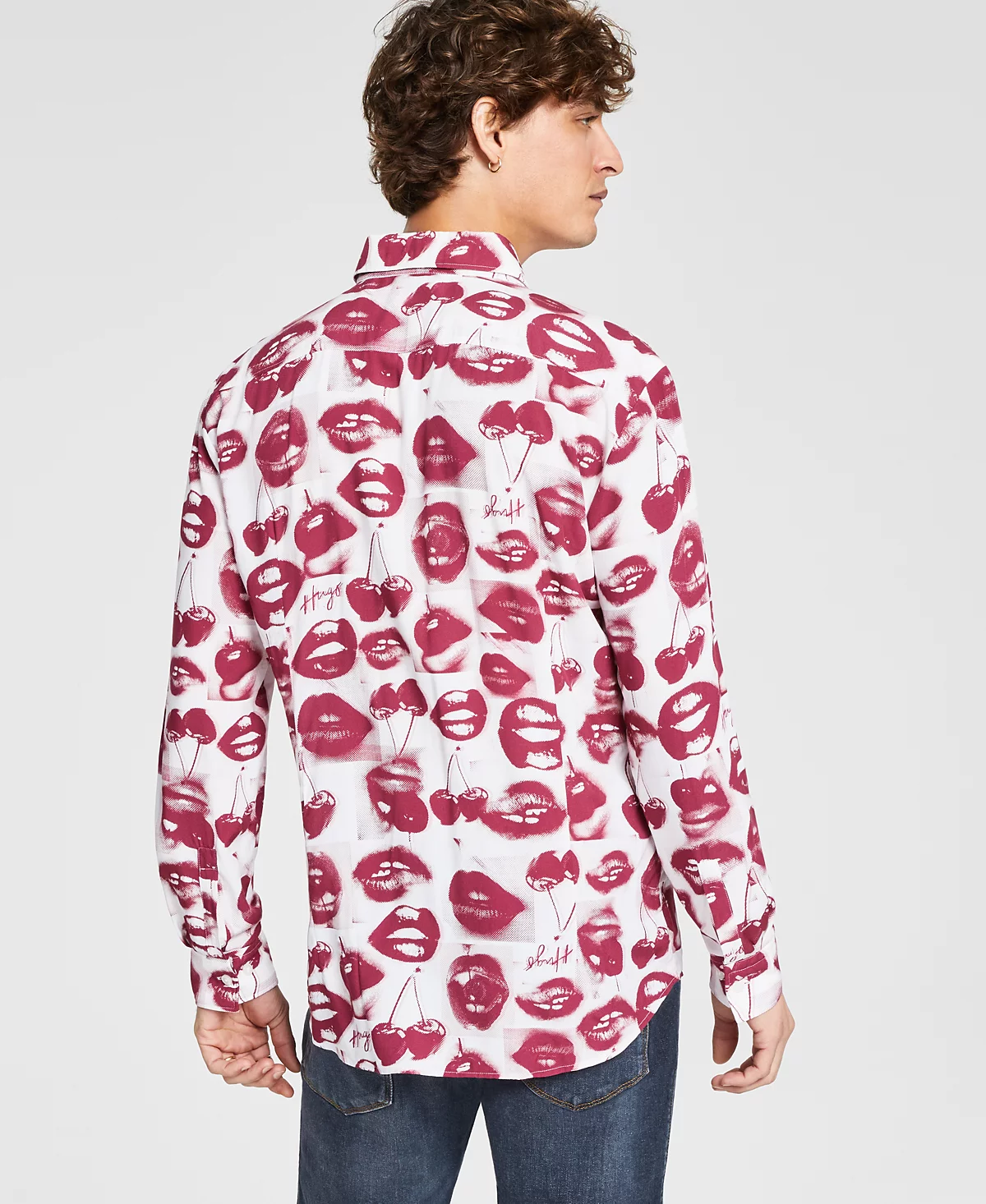 HUGO by Hugo Boss Mens Ermo Cherry Kiss Graphic Shirt 14990₽